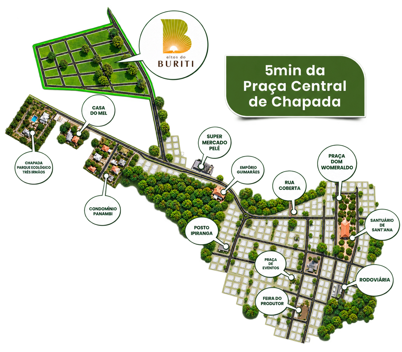 Mapa de localização do Altos do Buriti